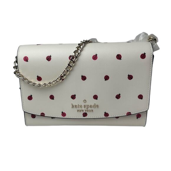 Kate Spade Carson Ladybug Print Convertible Crossbody Cream multi Bag - Picture 1 of 11